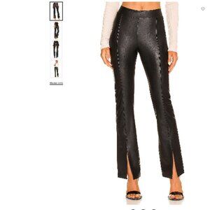 COMMANDO | Black Faux Leather Split Front Pant XS